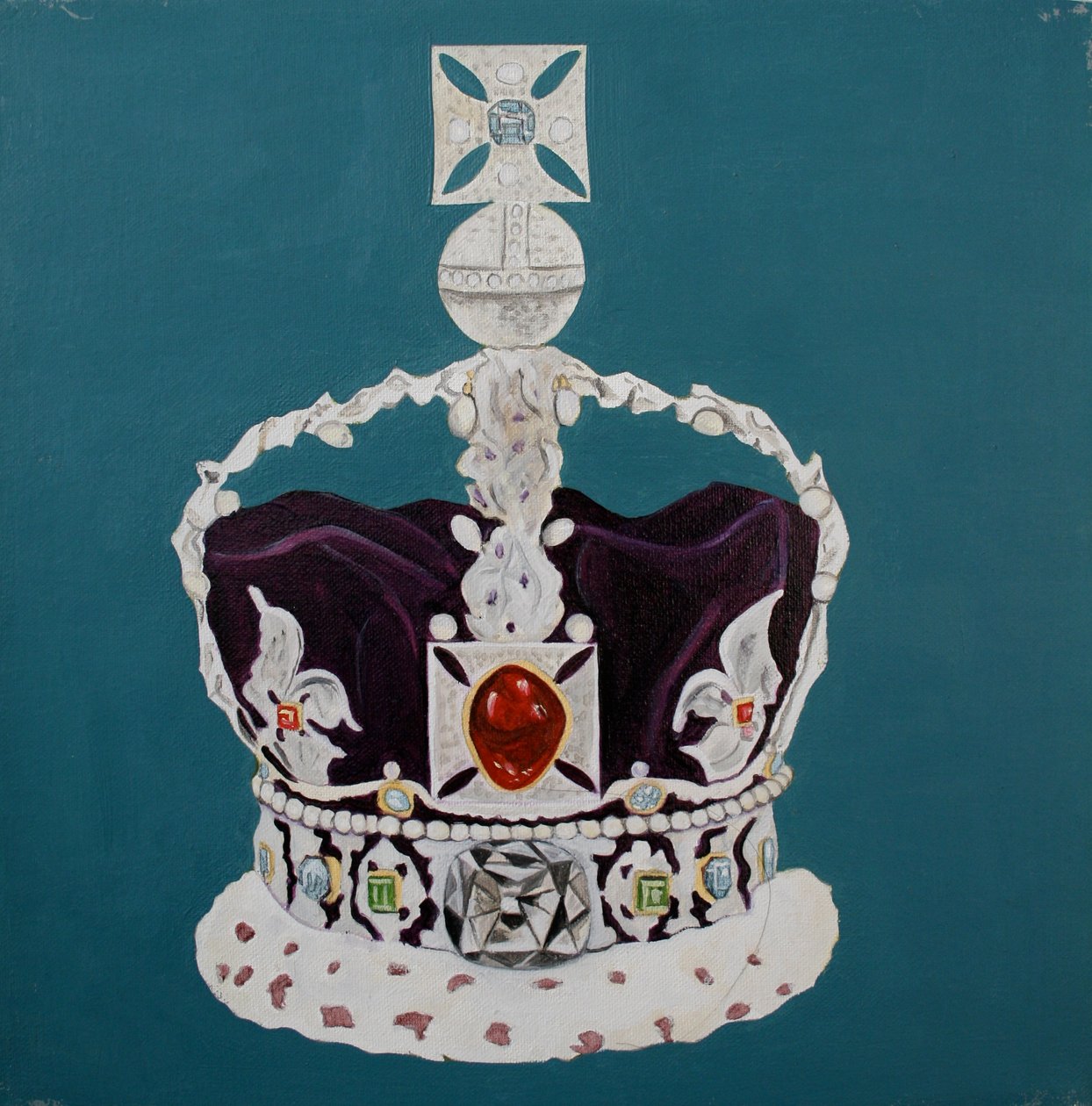 Crown Jewels 5, 2001 (olja på duk) av Cathy Lomax
