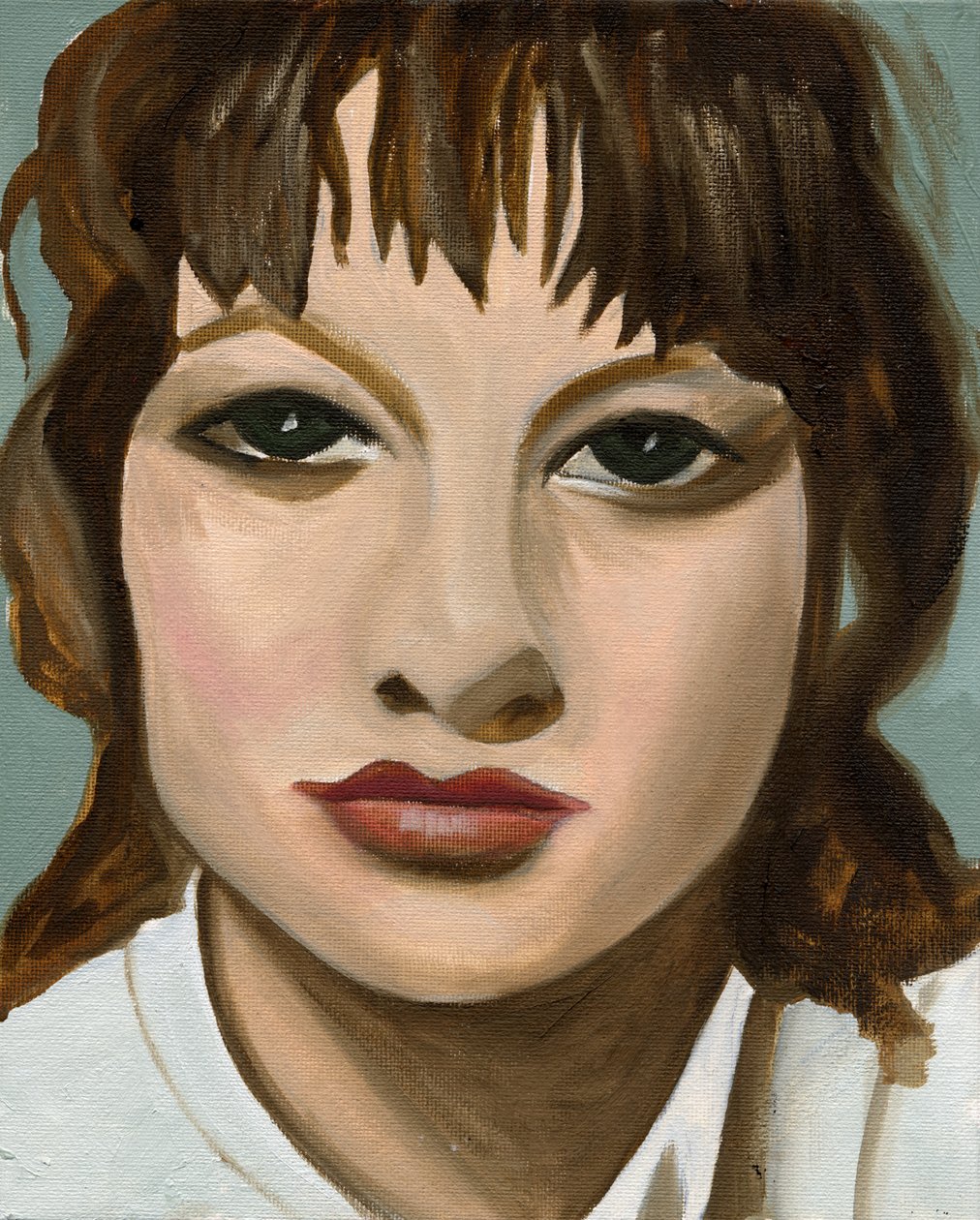 Feather Cut, 2005 (olja på pannå) av Cathy Lomax