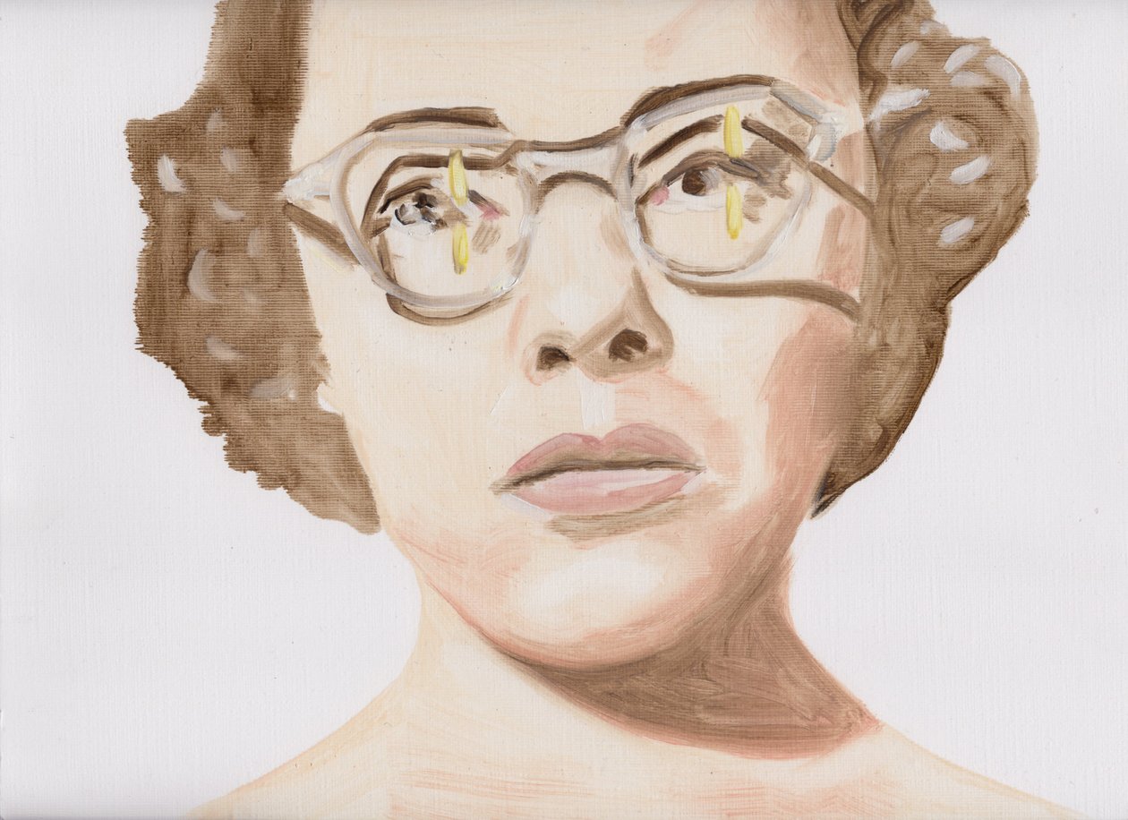Flame Eyes, 2017 (olja på papper) av Cathy Lomax