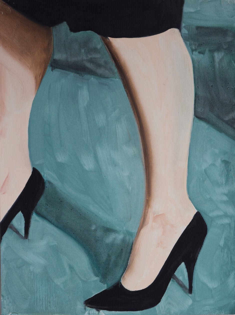 Misfit Legs 1, 2013 (olja på papper) av Cathy Lomax