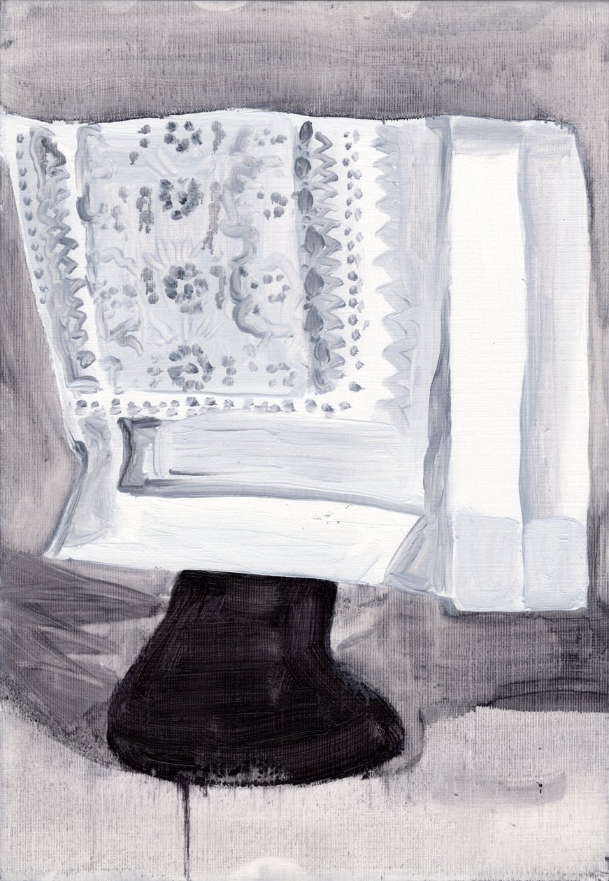 Obsfuscate, 2019 (olja på papper) av Cathy Lomax