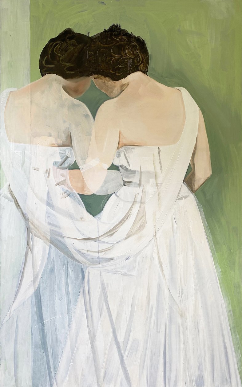 Peignoir, 2022 (olja på duk) av Cathy Lomax