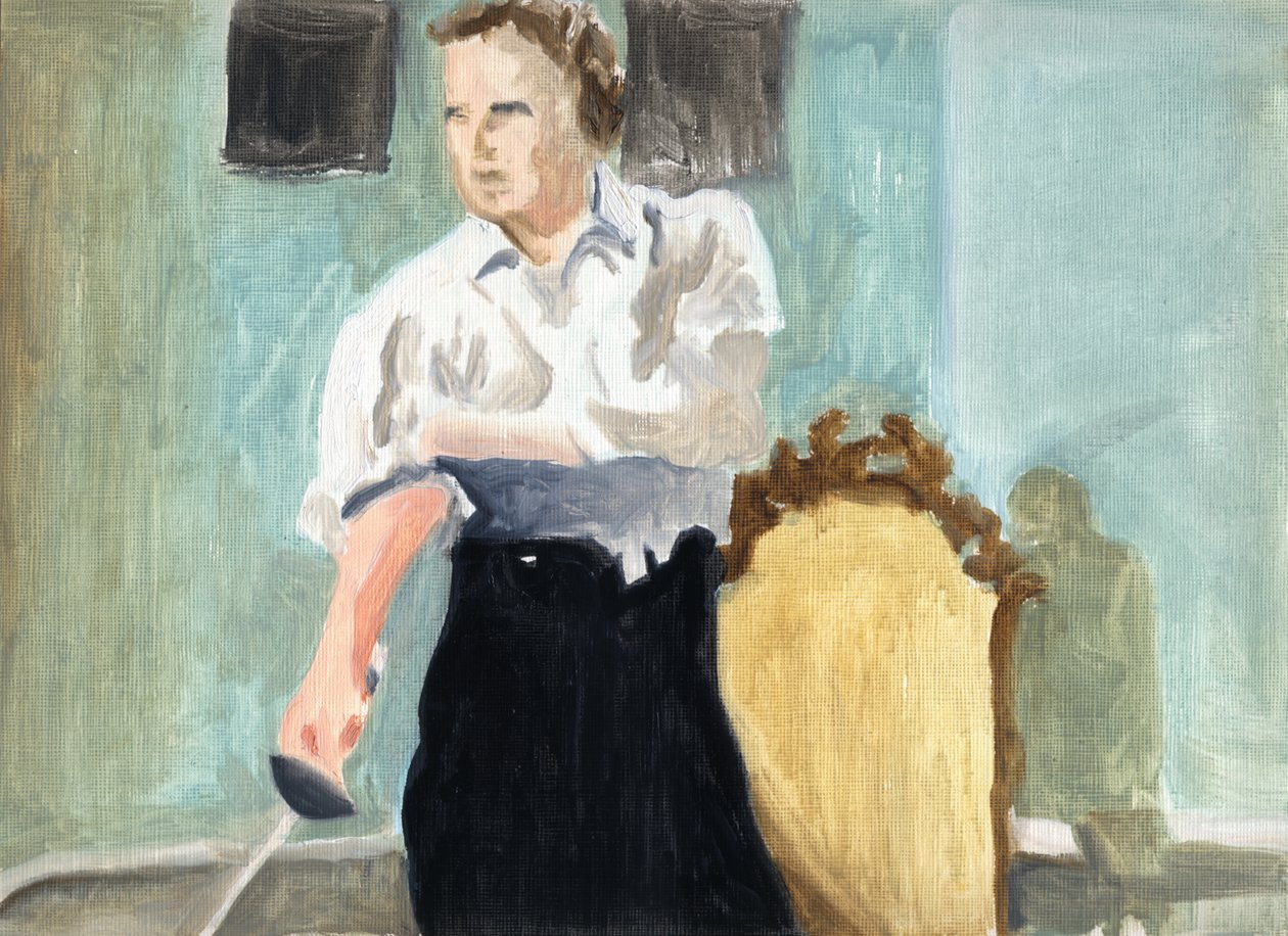 The Plot (Paris 1934), 2011 (olja på papper) av Cathy Lomax
