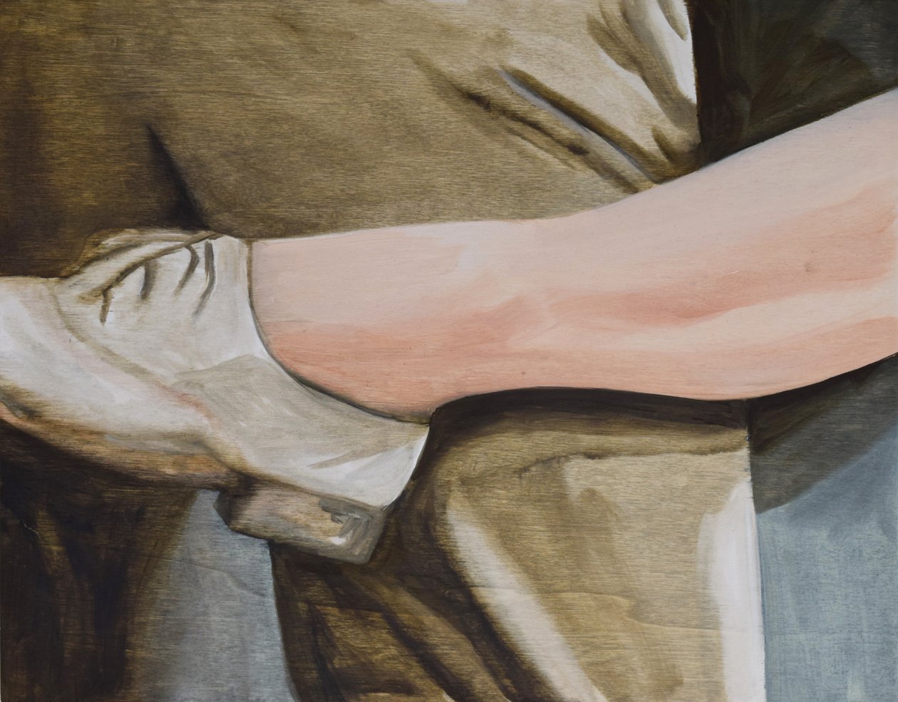 Brevbäraren ringer alltid två gånger, 2015 (olja på pannå) av Cathy Lomax