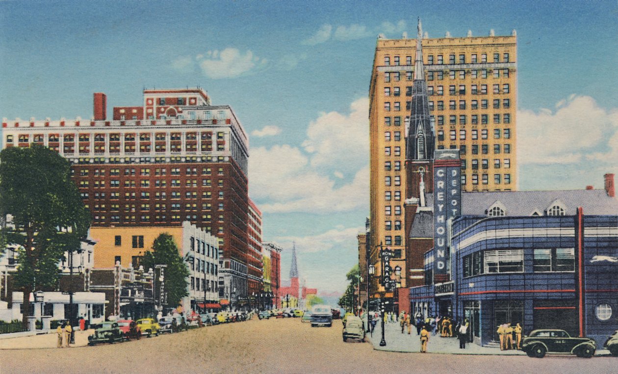 Broadway Looking East, 1942 av Caufield and Shook