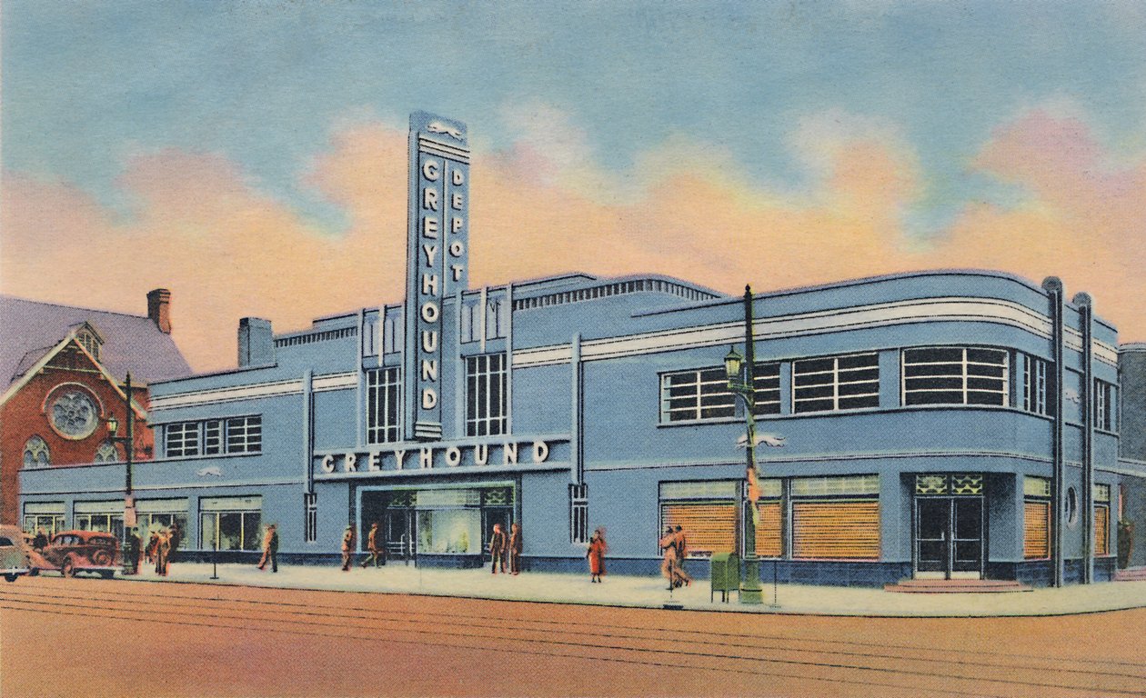 Greyhound Bus Terminal, 1942 av Caufield and Shook