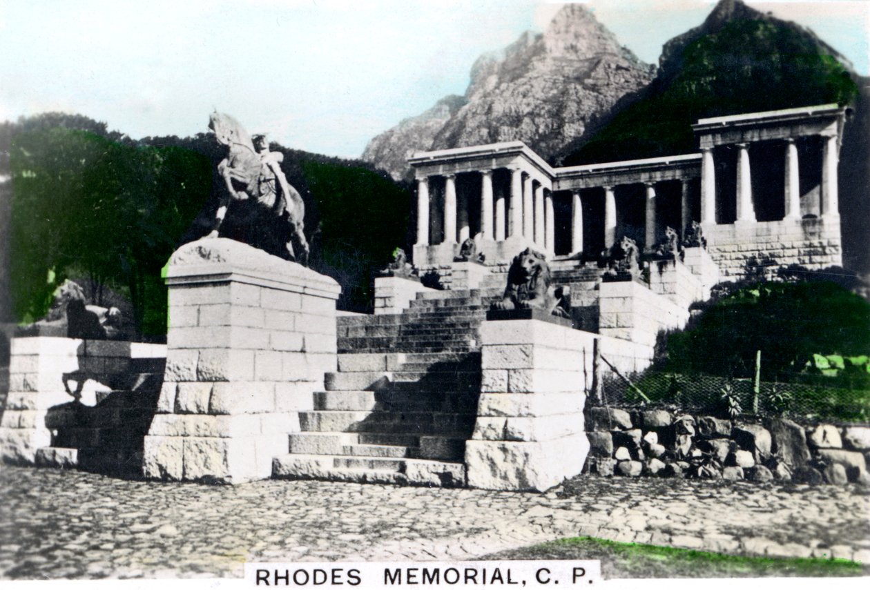 Rhodes Memorial, Devils Peak, Kapstaden, c1920-talet. av Cavenders Ltd