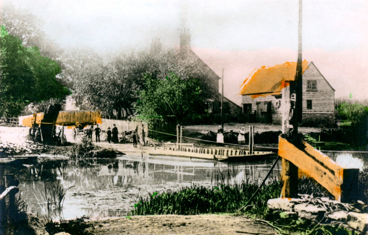 Färjan vid Bablock Hythe, Oxfordshire, 1926. av Cavenders Ltd