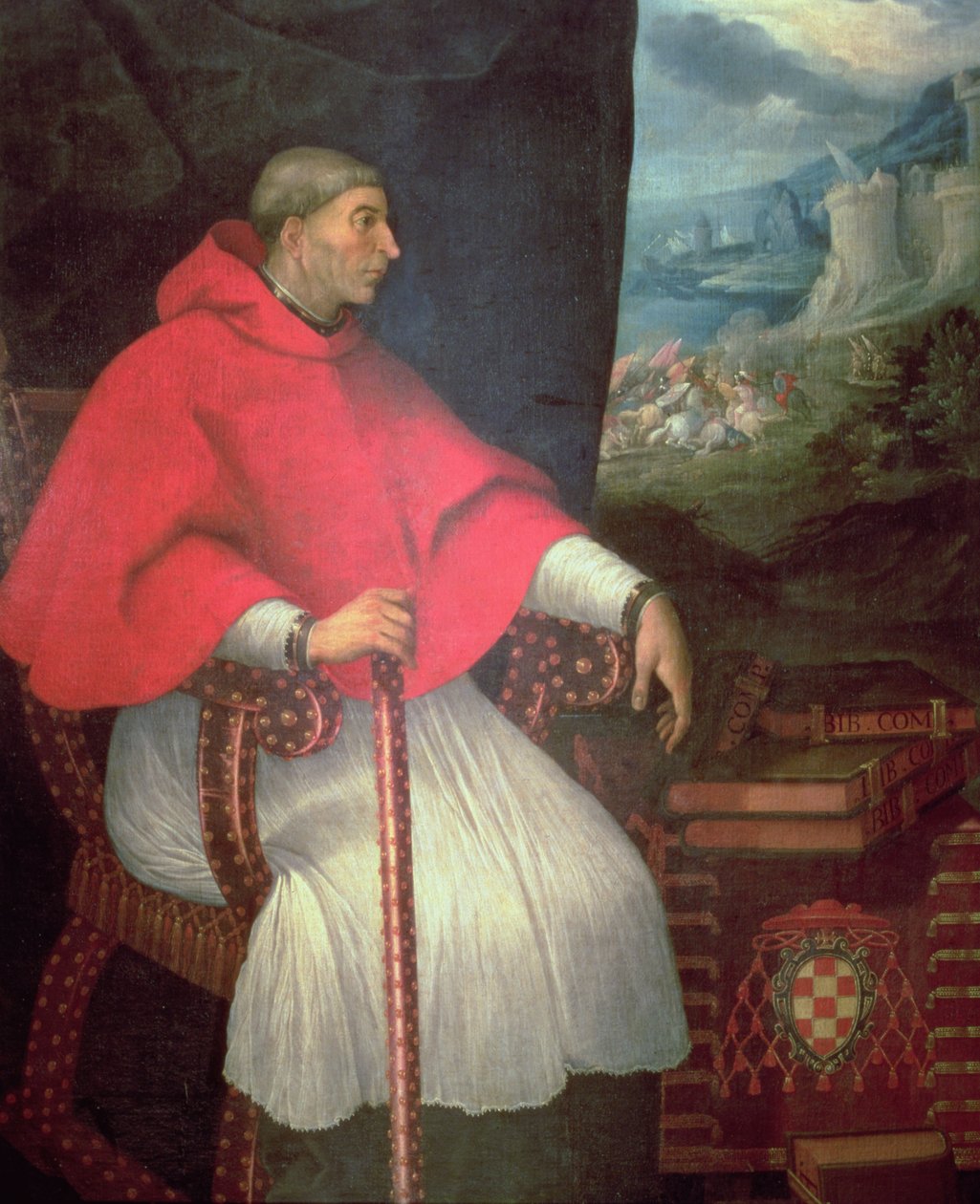 Porträtt av kardinal Francisco Ximenez de Cisneros (1437-1517) av Caxesi or Caxete Eugenio Caxes