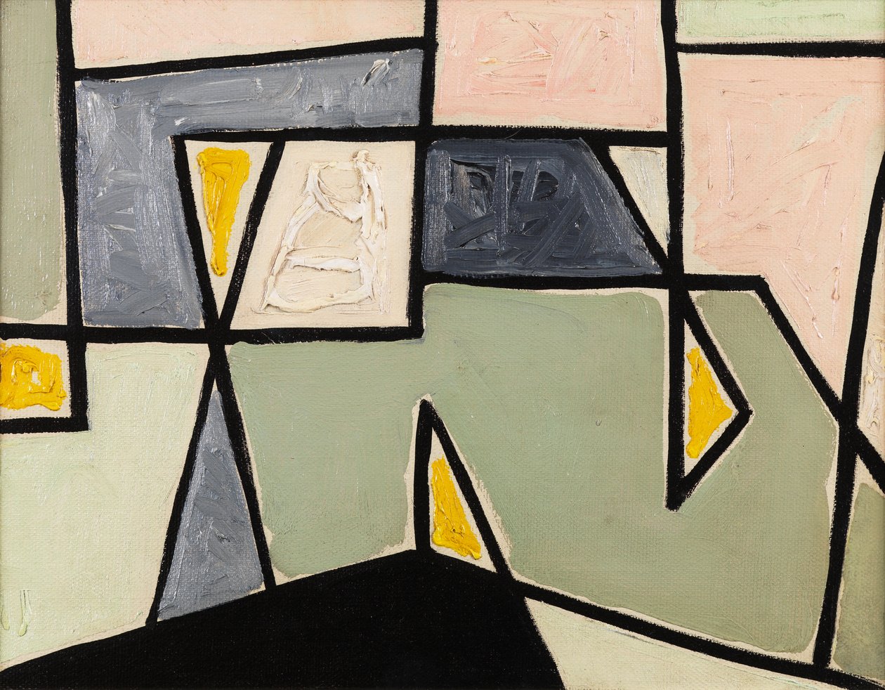 Komposition "Cobra", ca 1949 (olja på duk) av Caziel Caziel