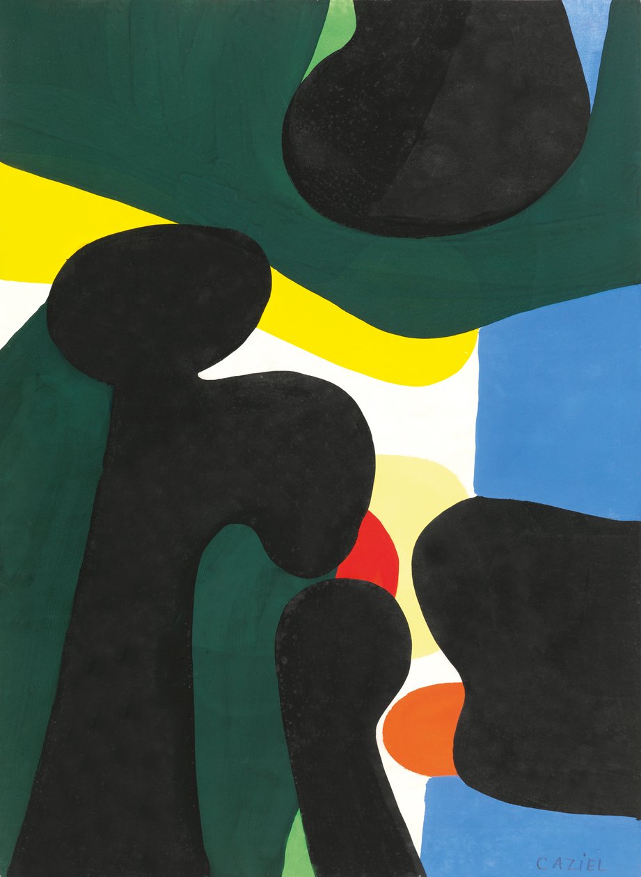 Komposition, ca 1950 (gouache på papper) av Caziel Caziel