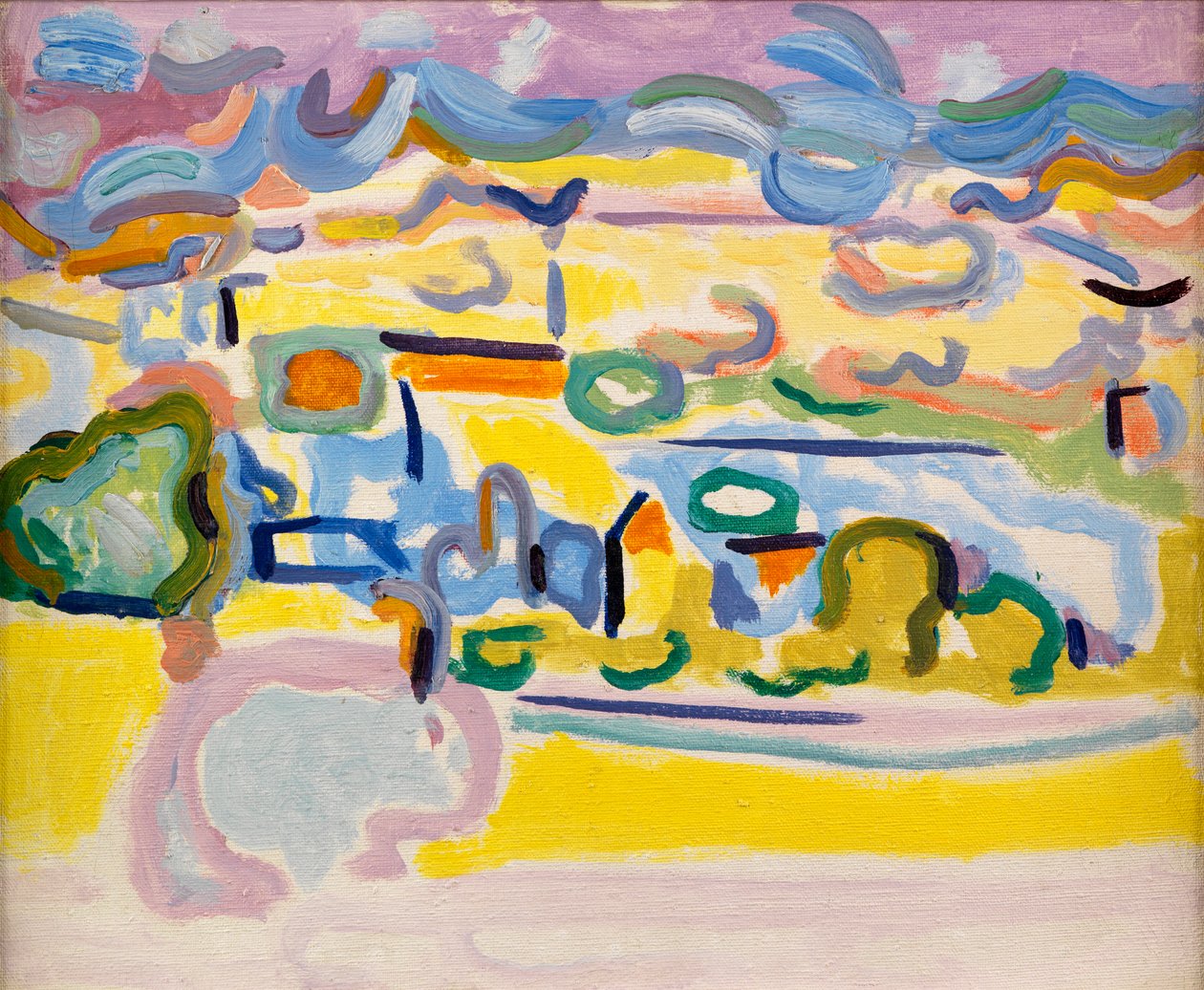 Fauvist-landskap, ca 1945 (olja på duk) av Caziel Caziel