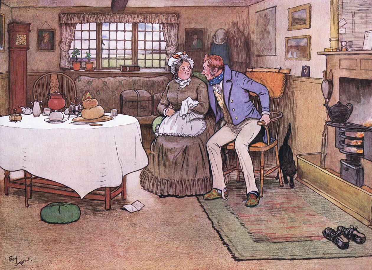 Hon tittade upp på Toms ansikte och log genom sina tårar av Cecil Charles Windsor Aldin