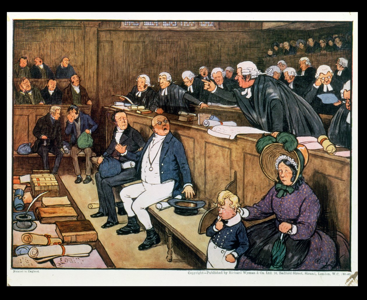 Rättegången mot Mr Pickwick, 1910 av Cecil Charles Windsor Aldin