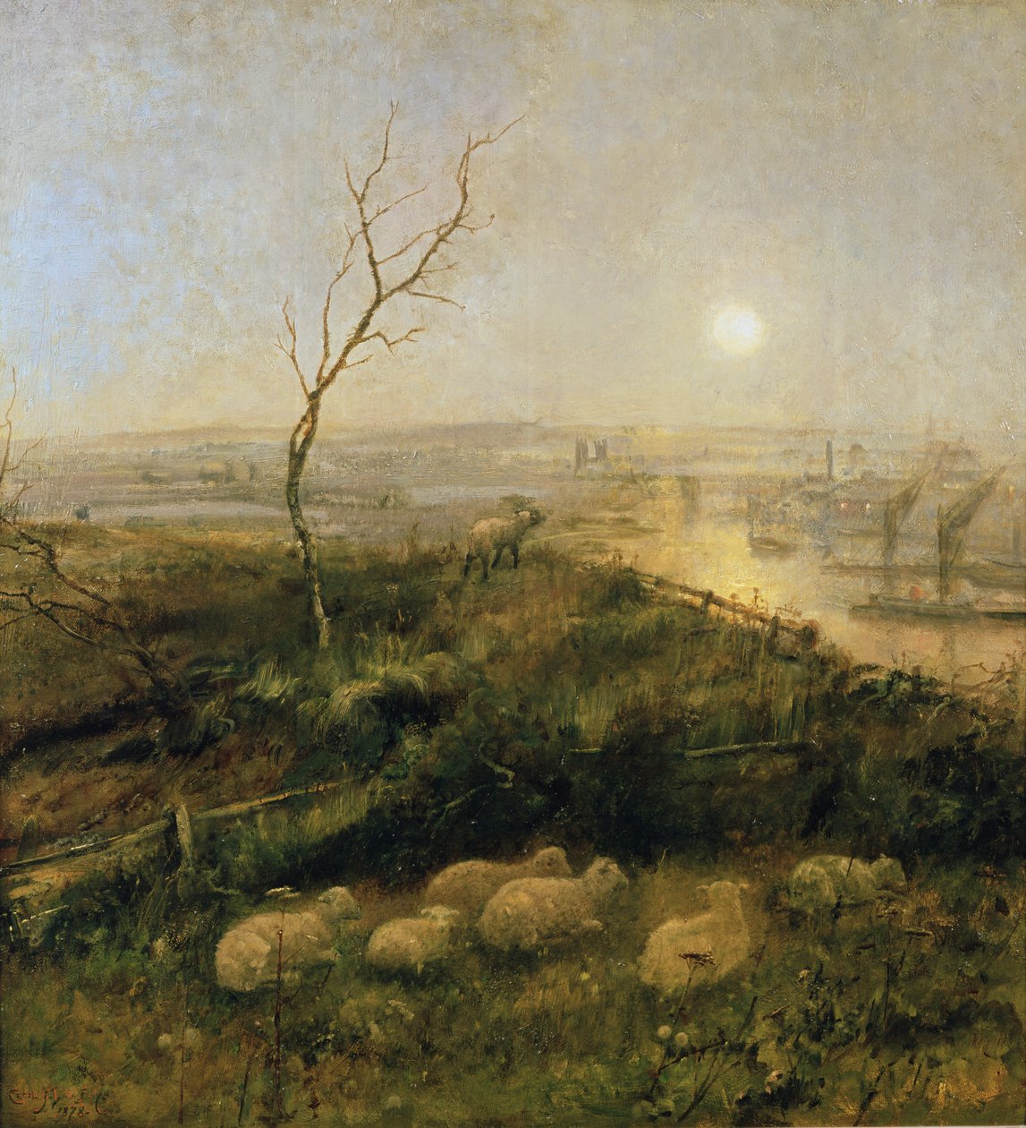 Strayed, a Moonlight Pastoral, 1878 av Cecil Gordon Lawson