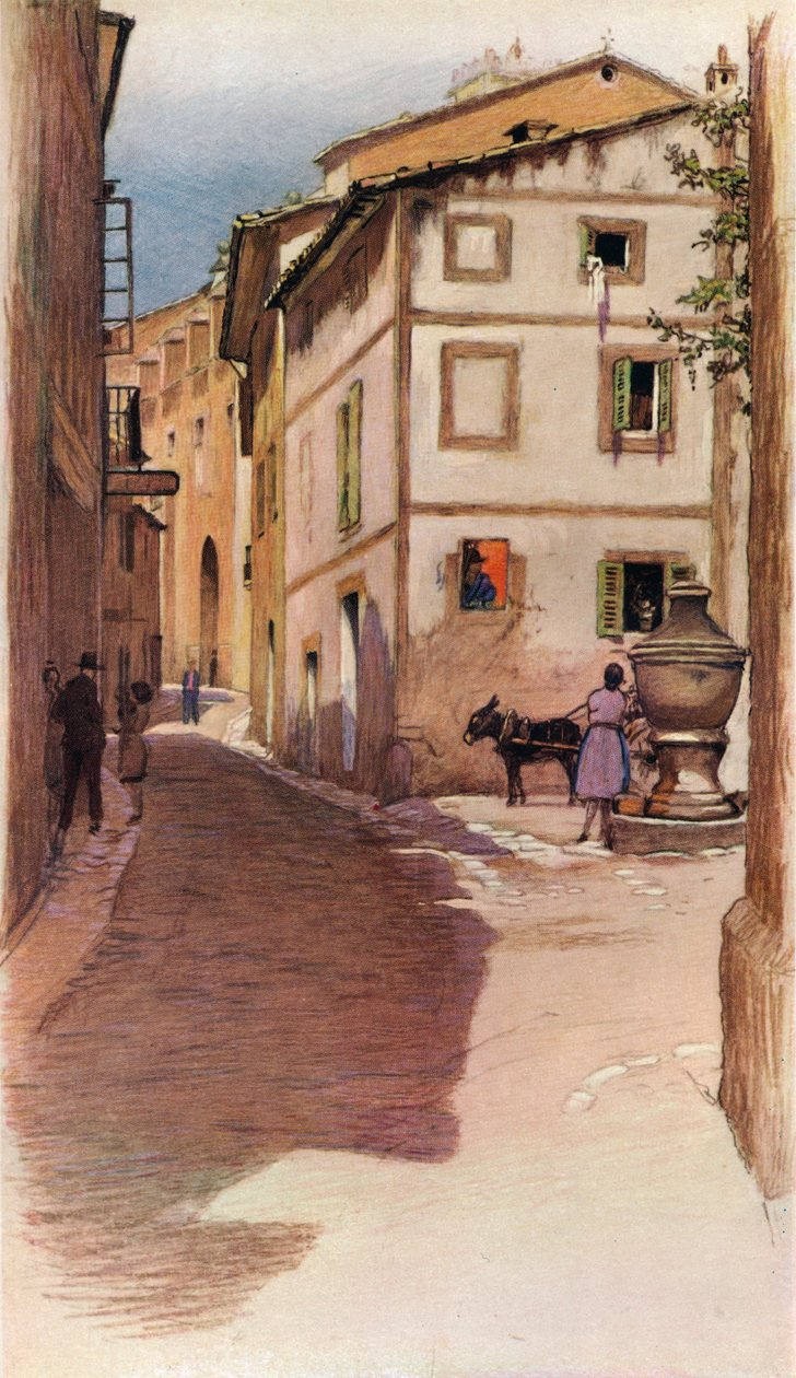"A Mallorcan Street Scene", 1900-talet 1931 av Cecil Charles Windsor Aldin