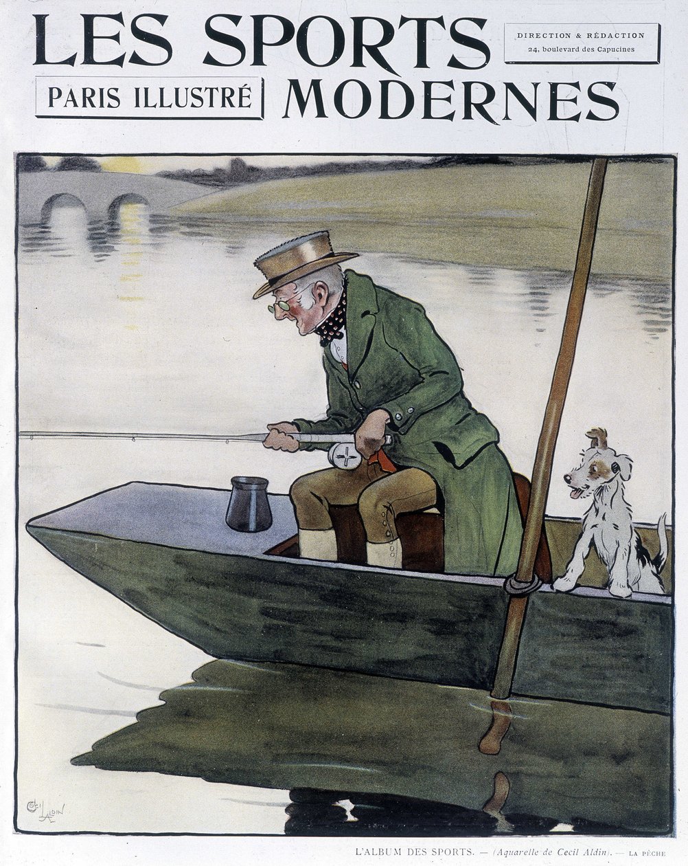 Mete - teckning av C. Aldin i "Modern Sports"" av Cecil Charles Windsor Aldin