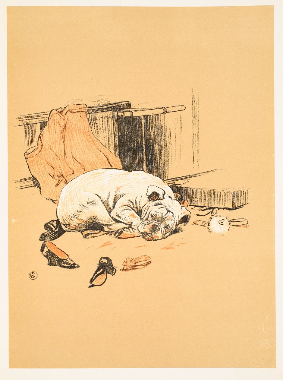 Besvikelse över att inte hitta chokladen, från A Gay Dog, Story of a Foolish Year Aldin, Cecil Charles Windsor (1870-1935), publicerade William Heineman, 1905. 1st Edition, Illustration, Chalk and C av Cecil Charles Windsor Aldin