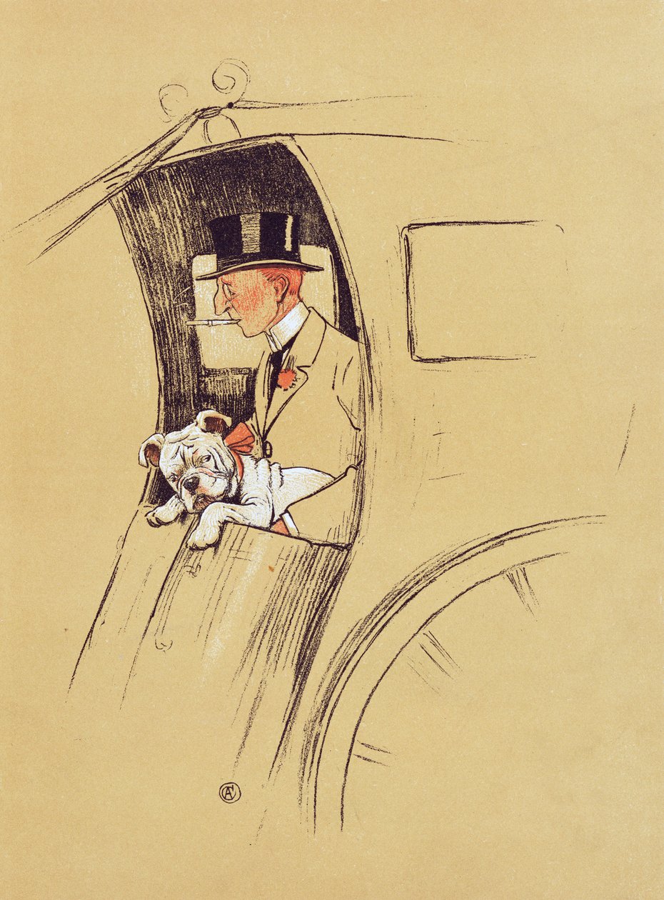 Hansom Cab (krita och krita på papper) av Cecil Charles Windsor Aldin