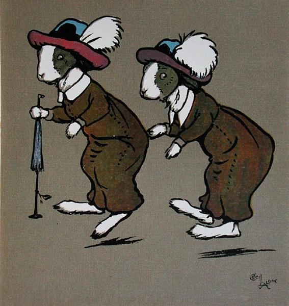 Humpty and Dumpty, illustration från "Merry Party" av May Byron, publicerad av Hodder och Stoughton av Cecil Charles Windsor Aldin