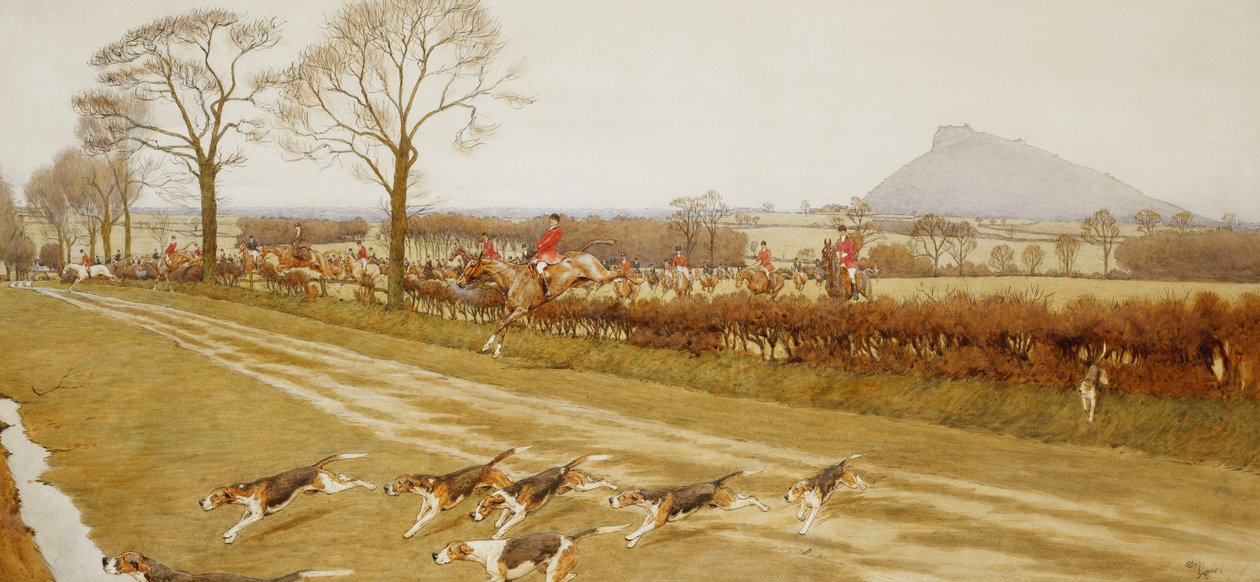 The Cheshire - Away from Tattenhall, 1912 av Cecil Charles Windsor Aldin
