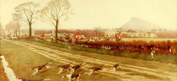 The Cheshire - borta från Tattenhall, 1912 (penna, bläck och wc) (för detaljer se 85437) av Cecil Charles Windsor Aldin
