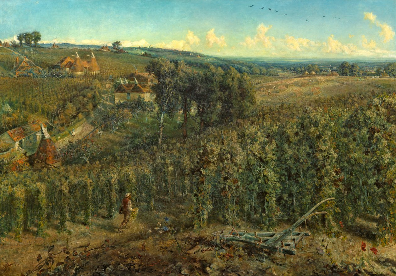 The Hop-Gardens of England, c.1875 av Cecil Gordon Lawson