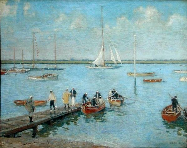 Boat Sailors (olja på duk) av Cecil King