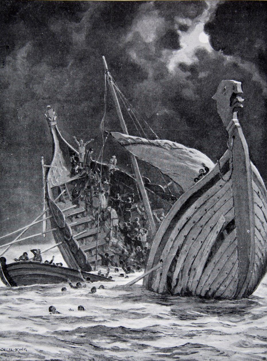Förlusten av det vita skeppet 1120, illustration från 