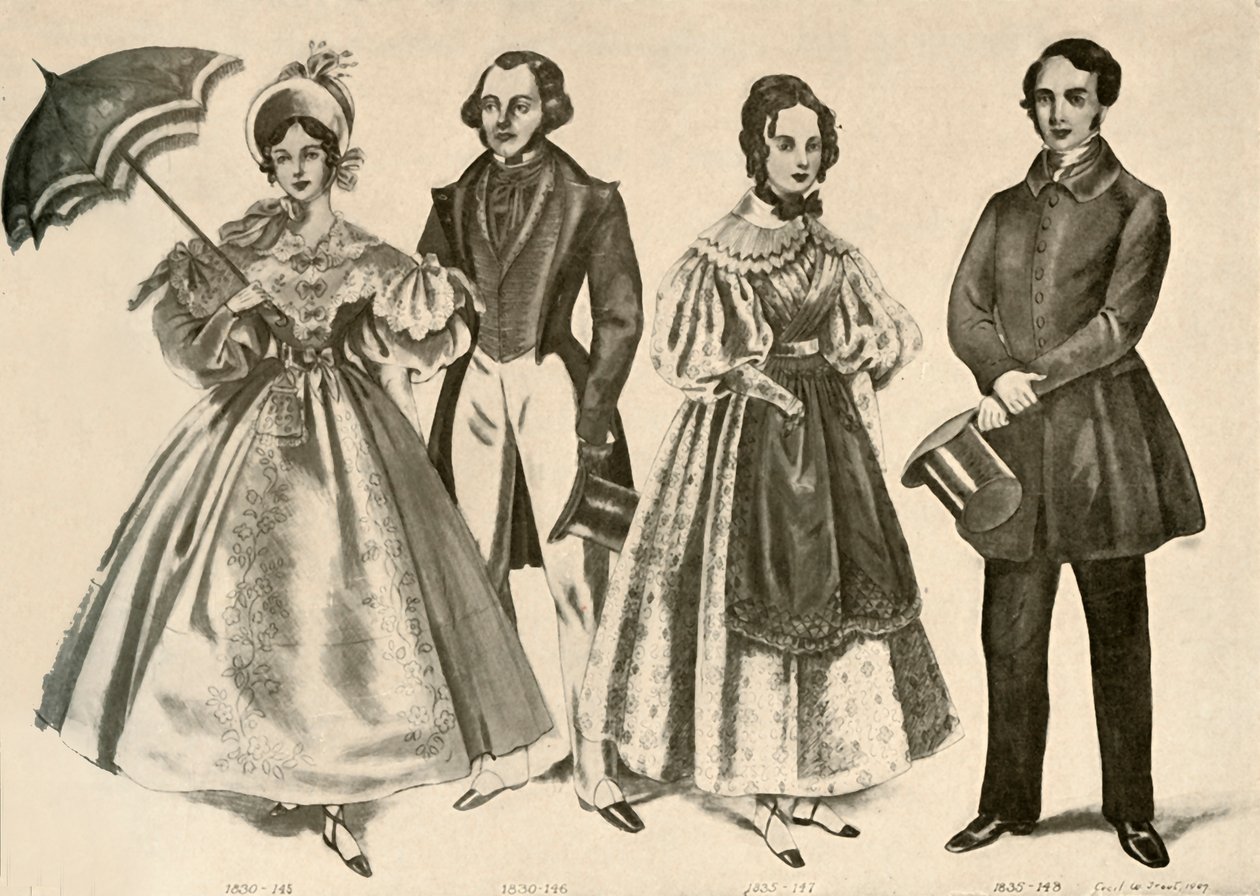 Kläder från 1824-1835, 1907, 1937. av Cecil W. Trout