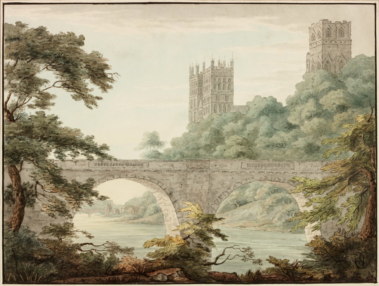 Durham Cathedral (bläck, penna och akvarell på papper) av Cecilia Priscilla Cooke