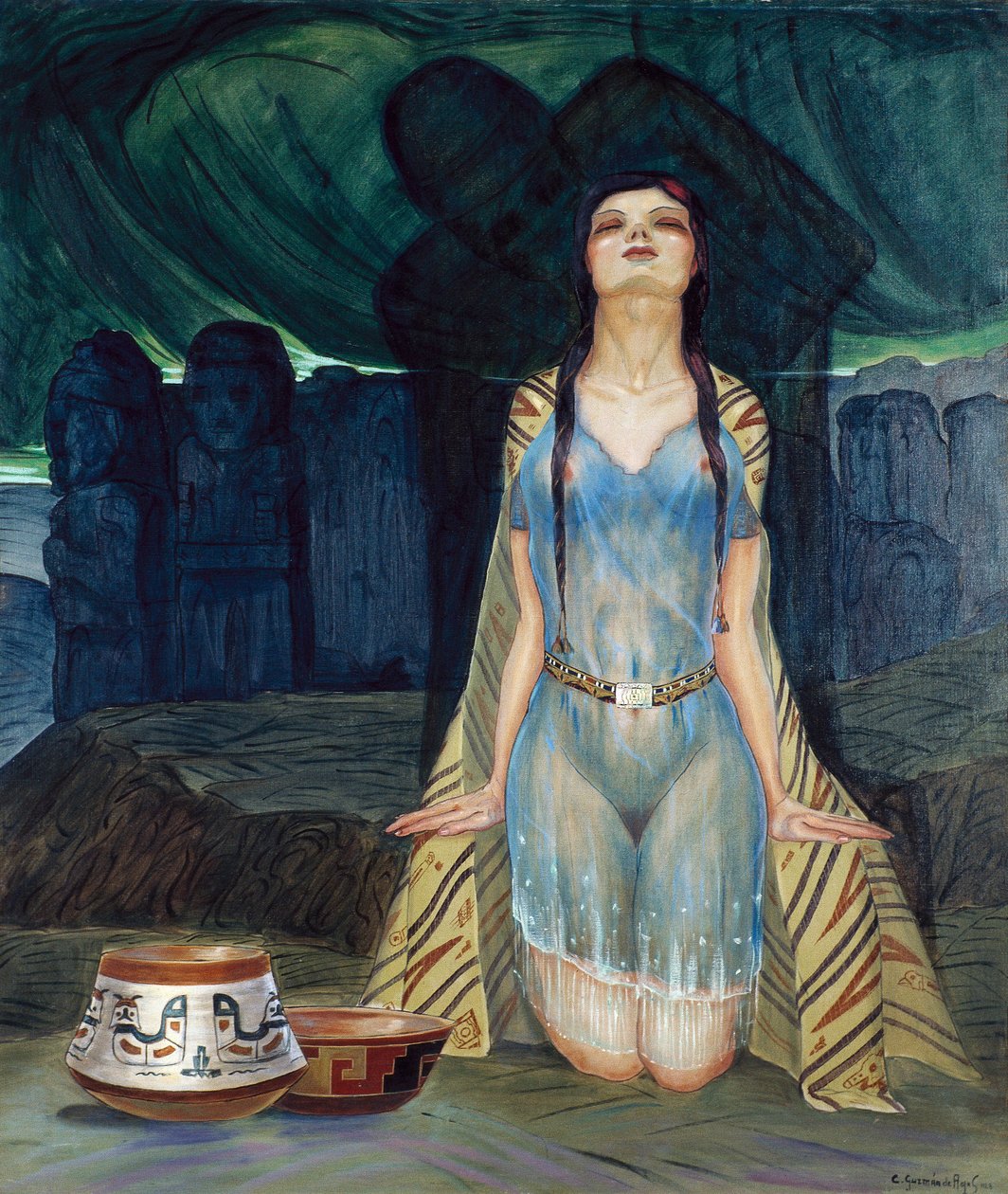 Idolens kyss, 1900-talet (målning) av Cecilio Guzmán de Rojas