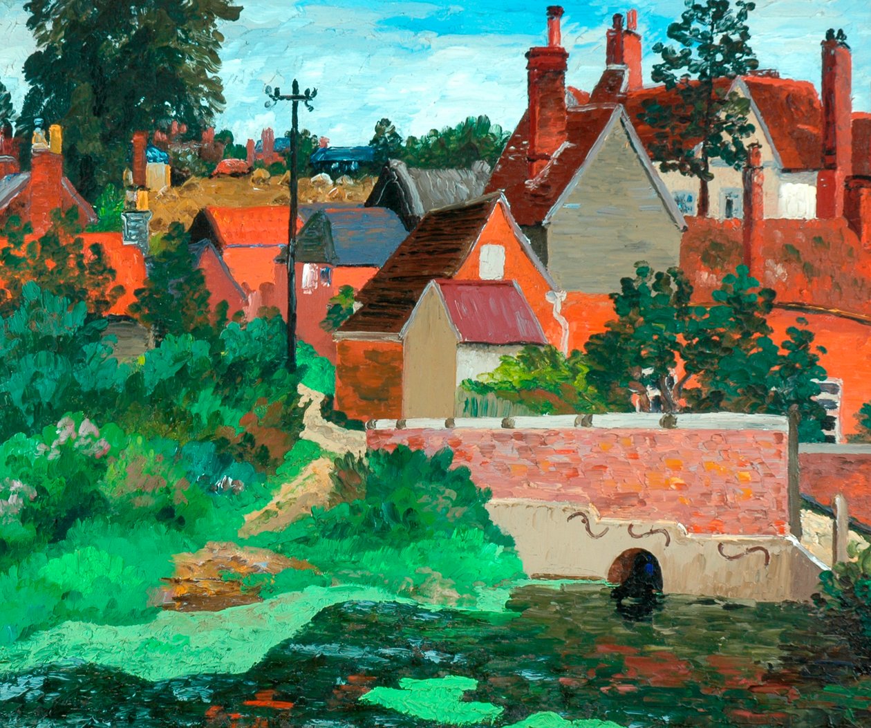 Polstead, Suffolk, ca 1933 (olja på duk) av Cedric Morris