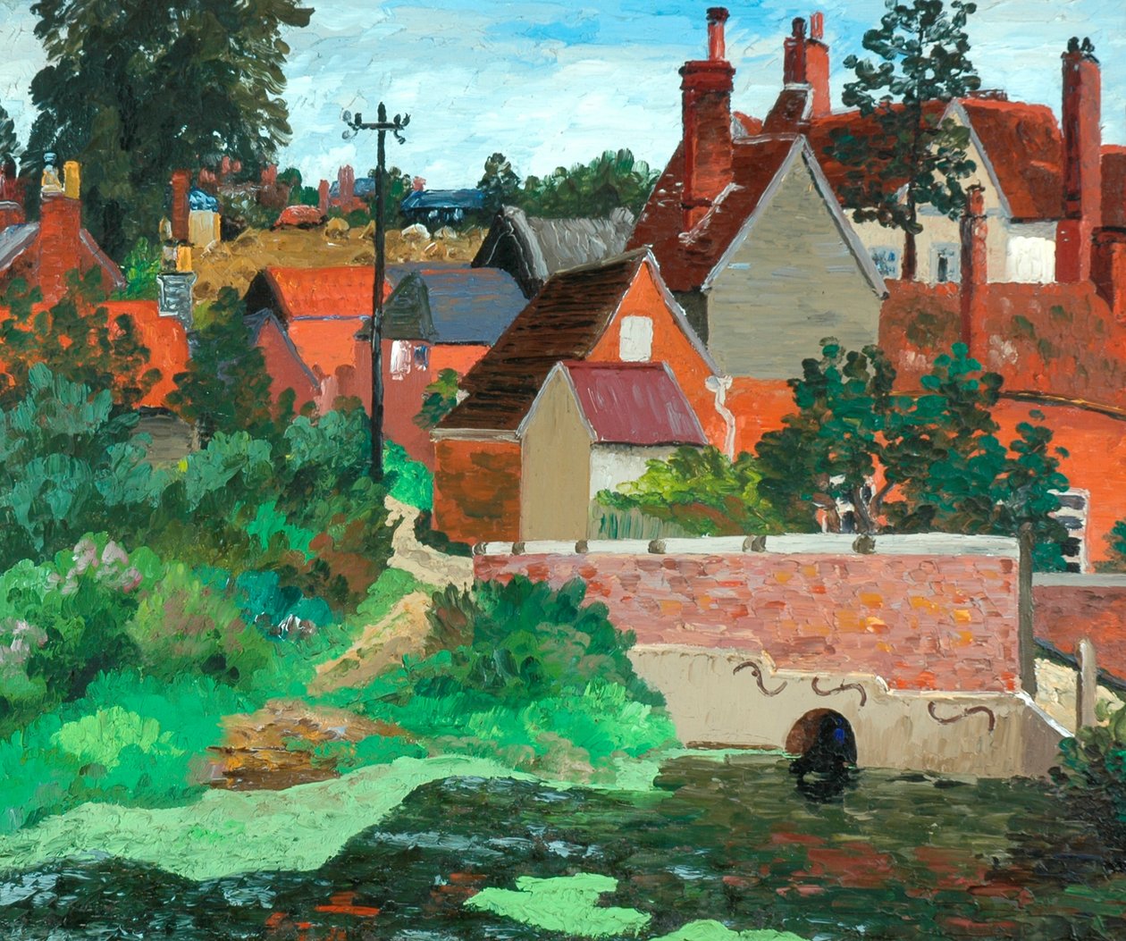 Polstead, Suffolk, ca 1933 (olja på duk) av Cedric Morris