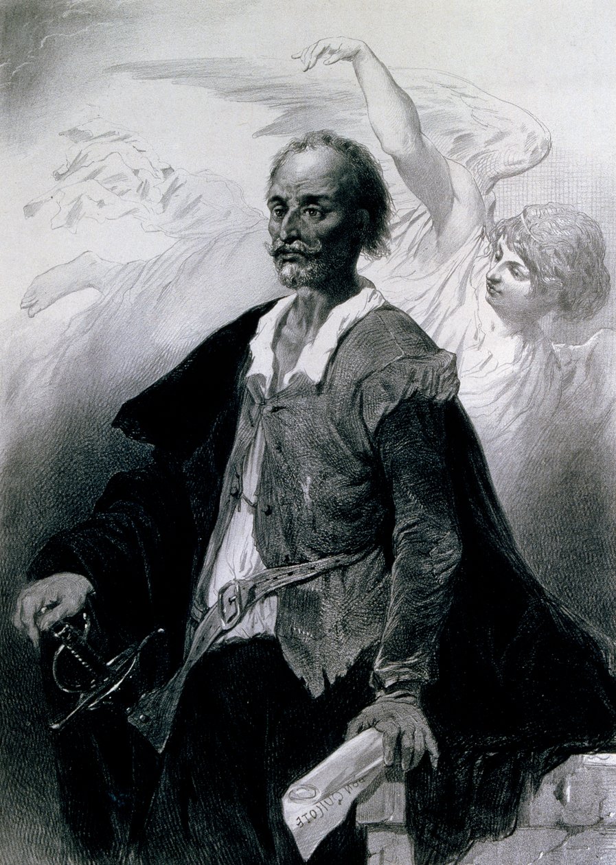 Porträtt av Miguel de Cervantes Saavedra (Alcala de Henares av Celestin Francois Nanteuil