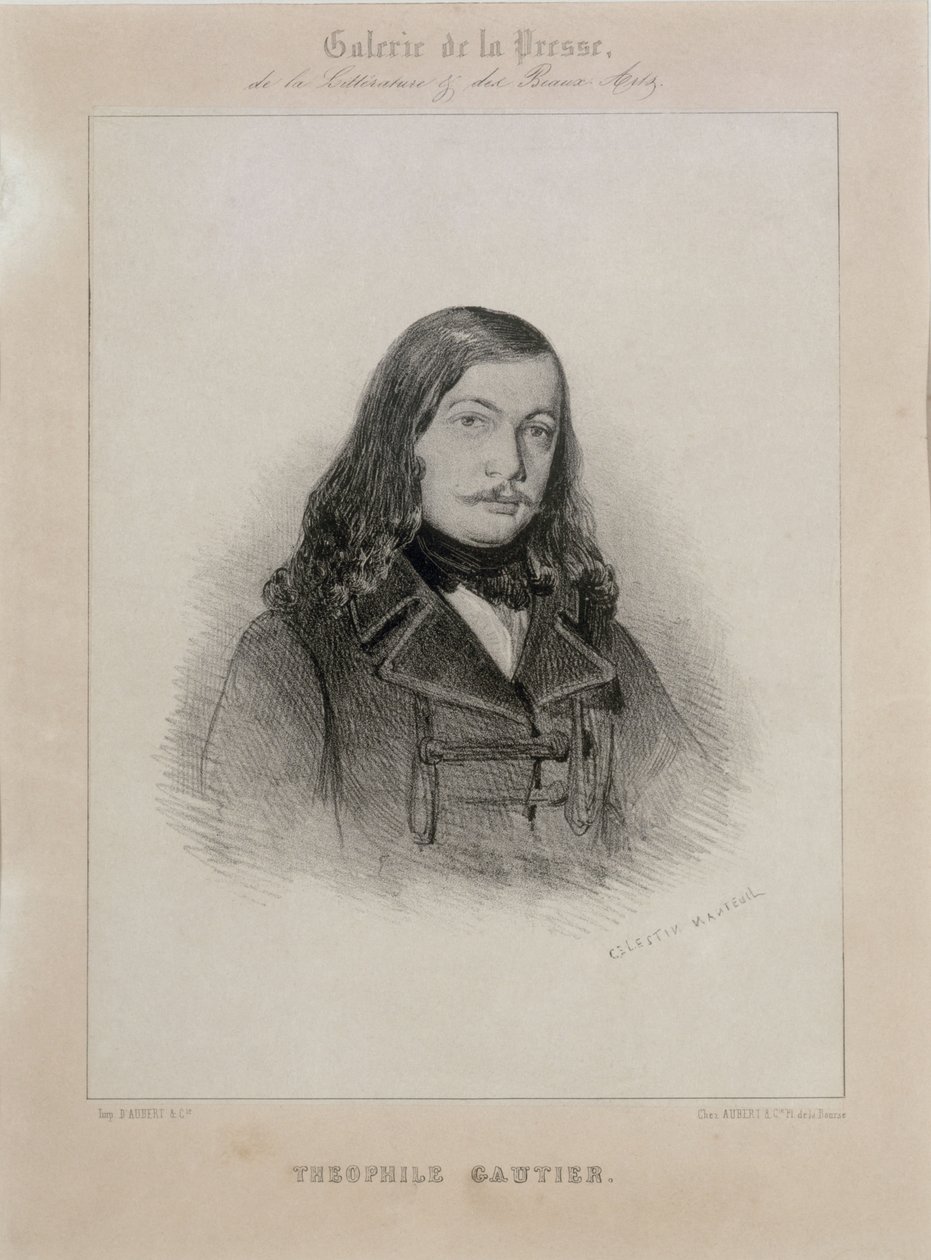 Porträtt av poeten Théophile Gautier 1811-1872. av Celestin Francois Nanteuil