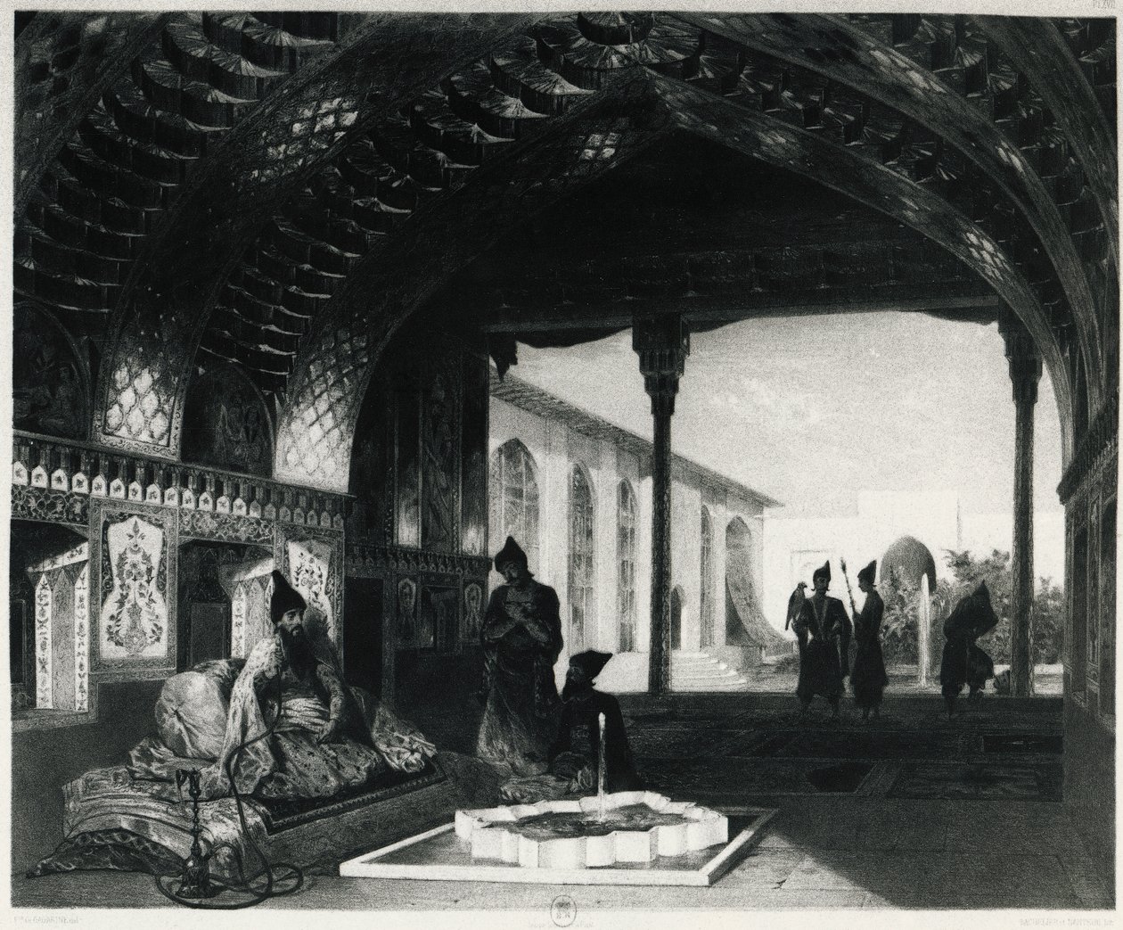 Spegelsalen i Palace of the Sardar of Yerevan, av Celestin Francois Nanteuil (1813-1873), Armenien av Celestin Francois Nanteuil