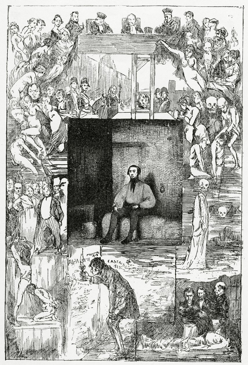 Fångens sista dag, 1800-talet (bw-gravyr) av Celestin Francois Nanteuil