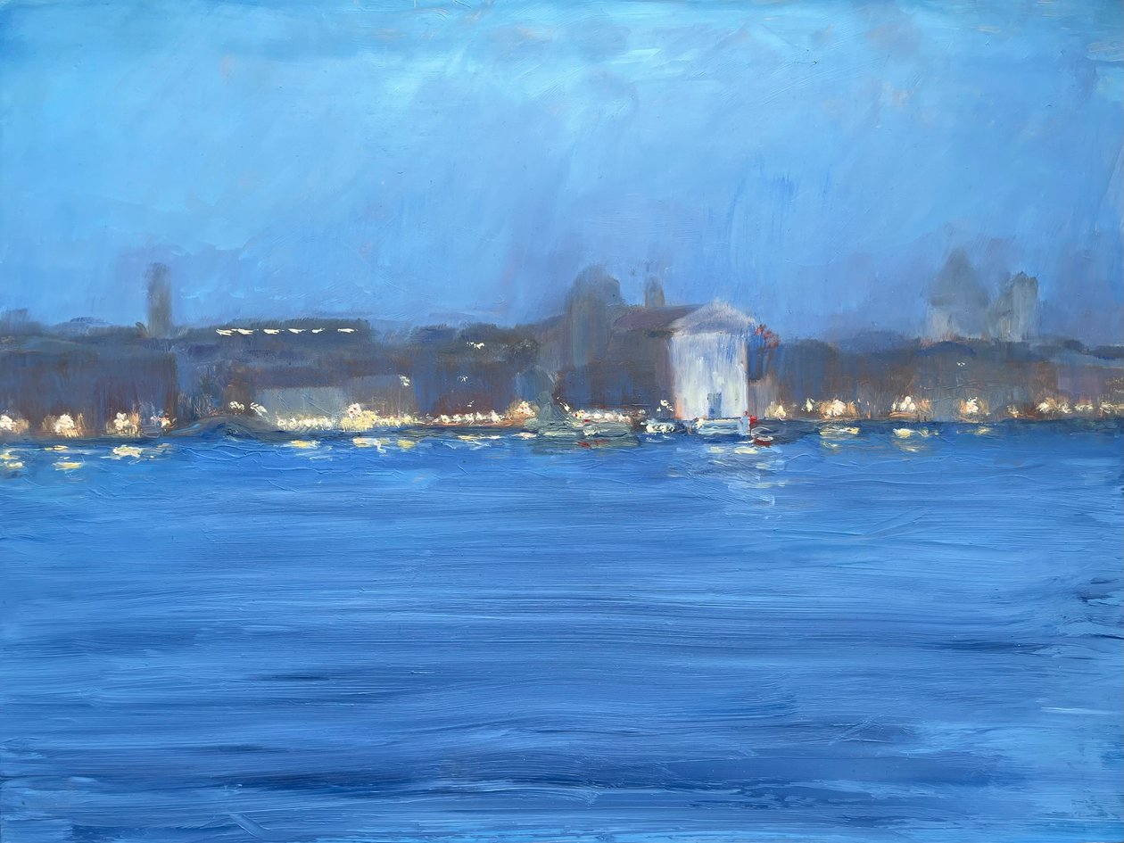 Nocturne, Venedig 2025 (olja på pannå) av Celia Montague