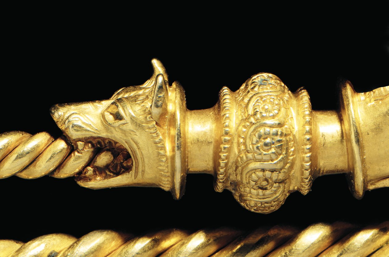 Mycket viktig La Tene krigare fibula, detalj av Celtic
