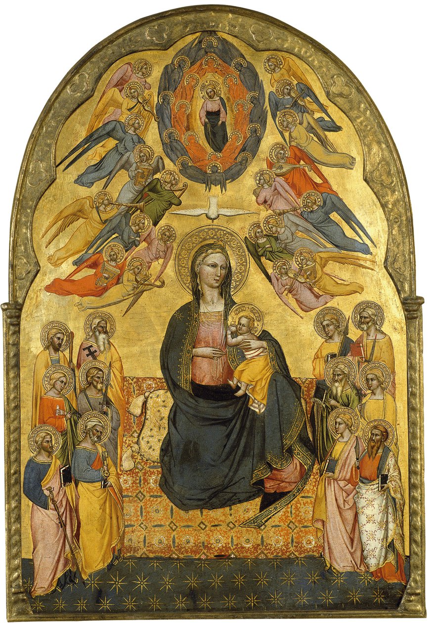 Ödmjukhetens jungfru med den Helige Fadern, den Helige Ande och de tolv apostlarna av Cenni di Francesco di ser Cenni