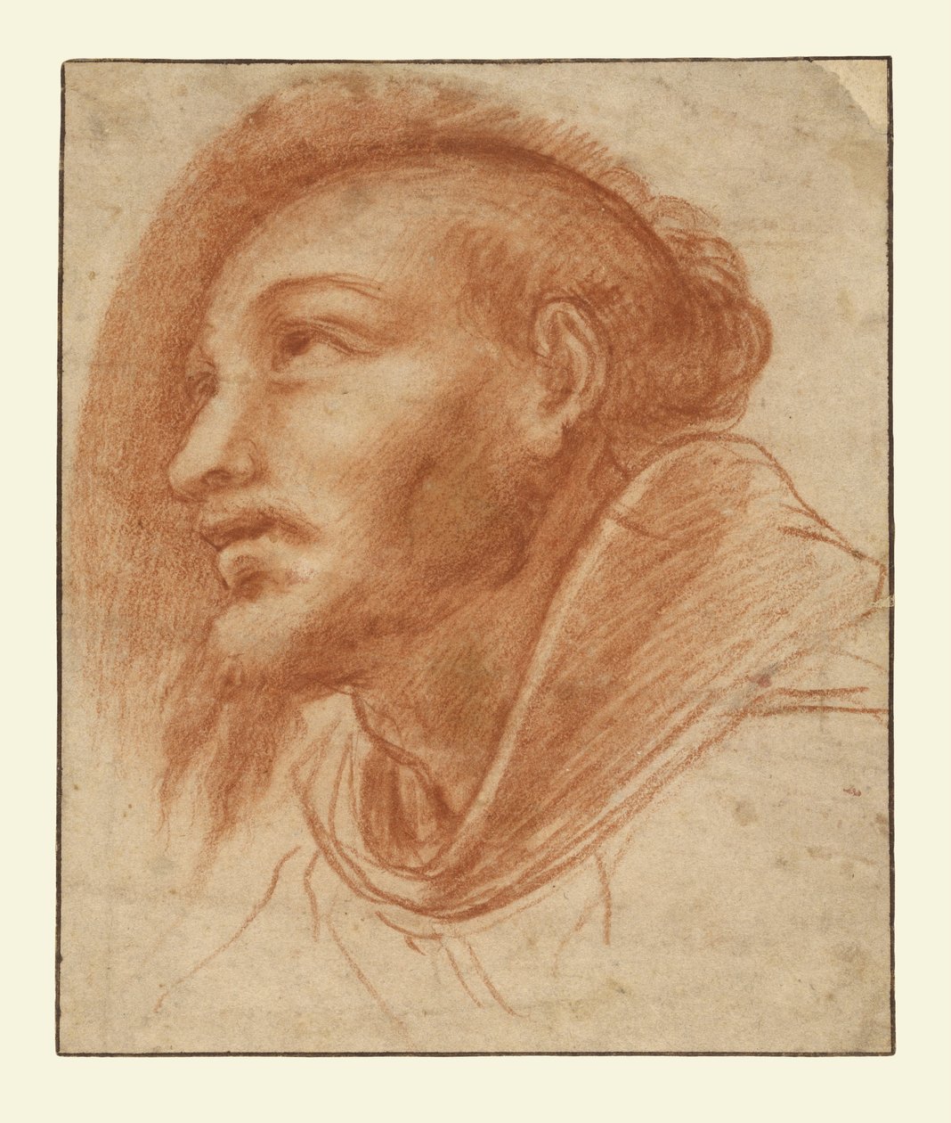 Studie av en franciskanermunk (möjligen Sankt Franciskus) av Cerano (Giovanni Battista Crespi)