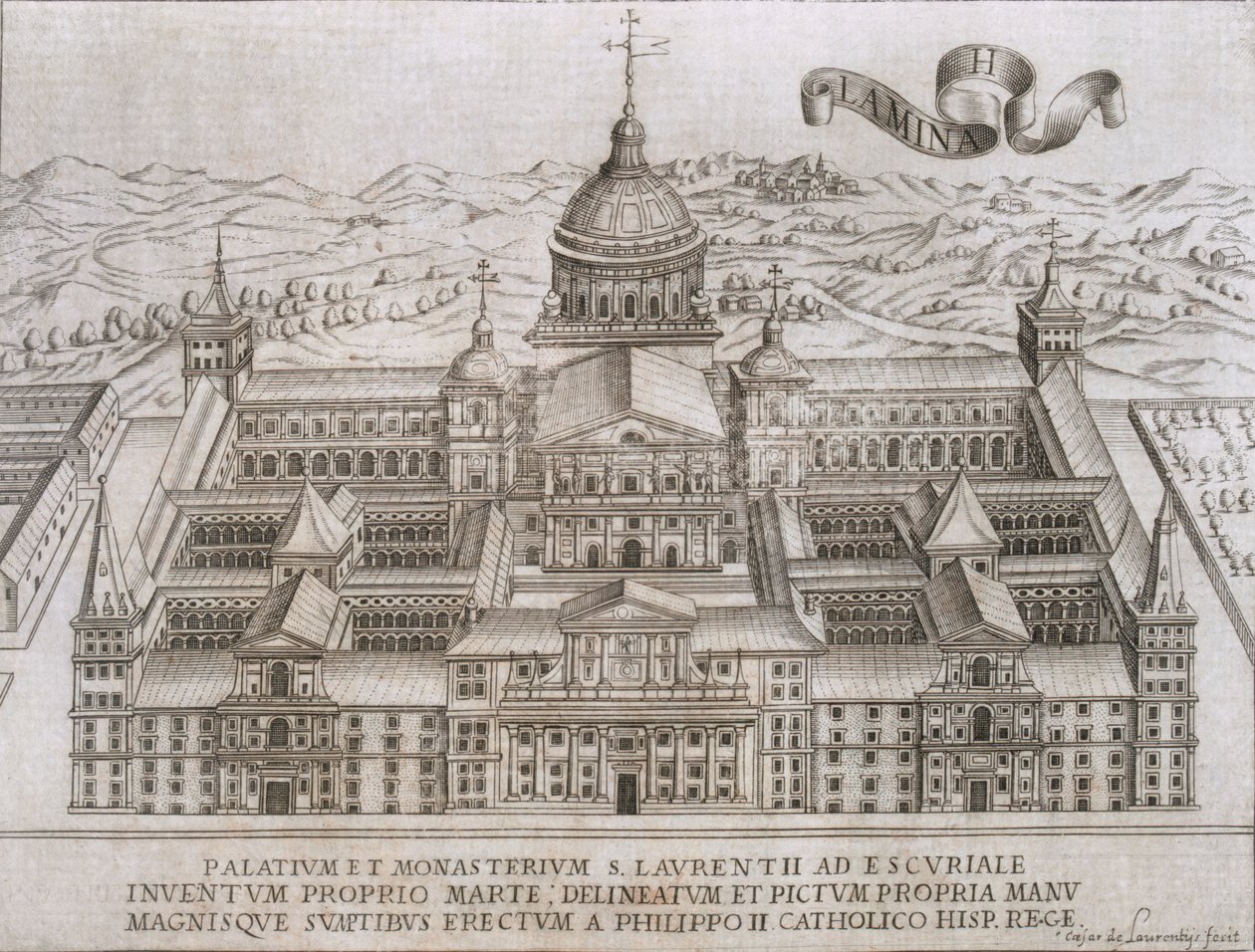 Palatset och klostret Sankt Laurentius i Escorial av Cesar de Laurentiis