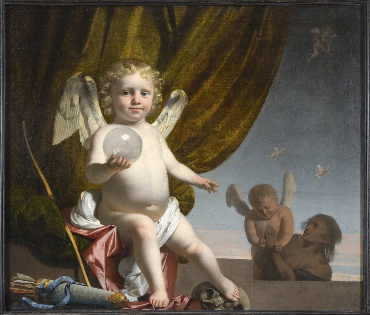 Amor Holding a Glass Orb, 1650-1660 av Cesar Boetius van Everdingen