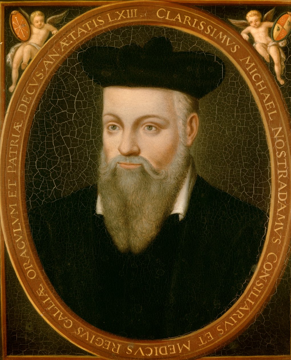 Porträtt av Michel de Nostradamus, känd som Nostradamus, astrolog av Cesar Nostradamus