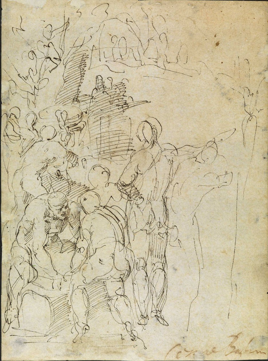 Sketch of male figures av Cesare Baglione