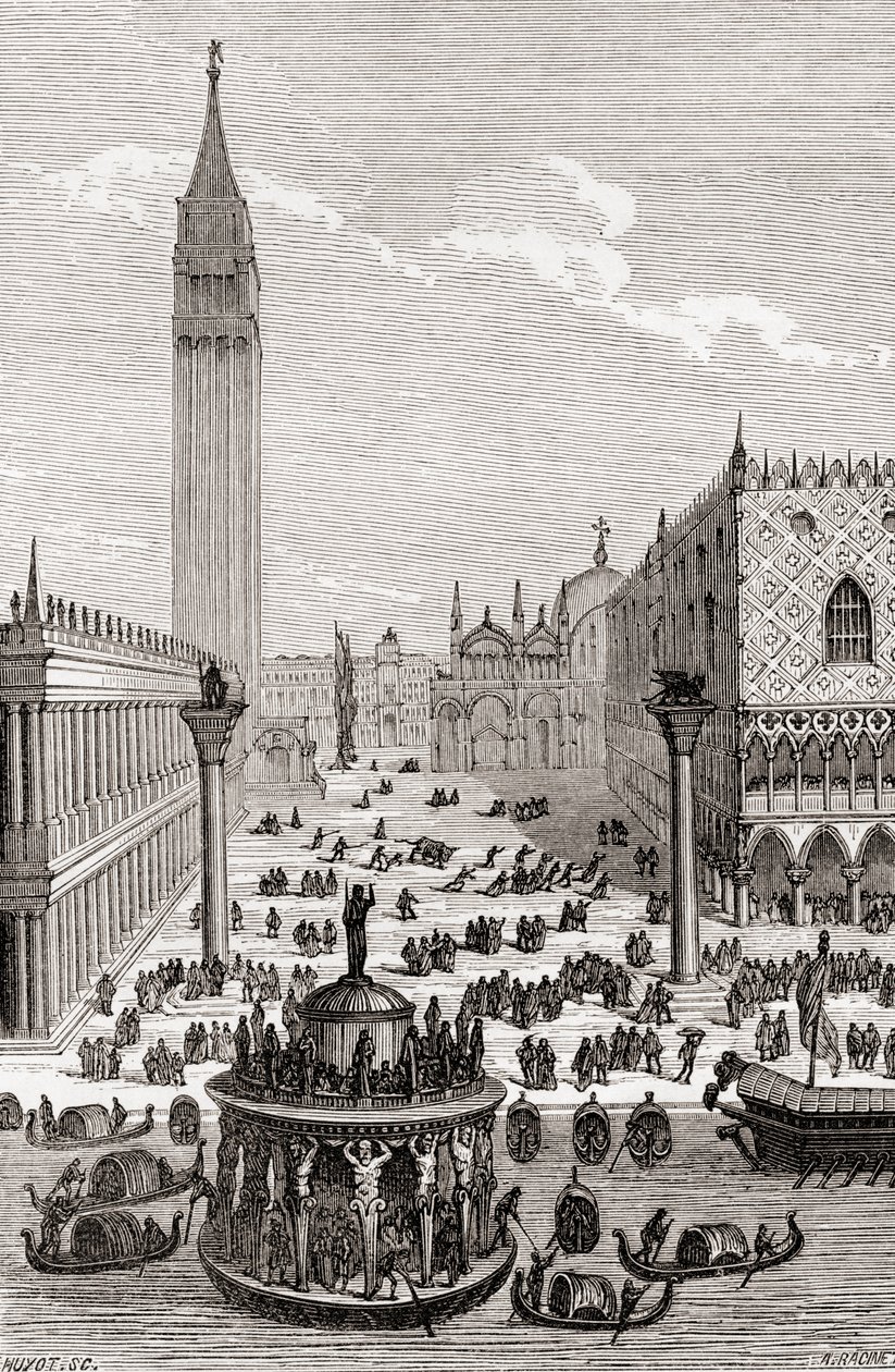 Utsikt över St. Marks Square, Venedig, Italien av Cesare Vecellio