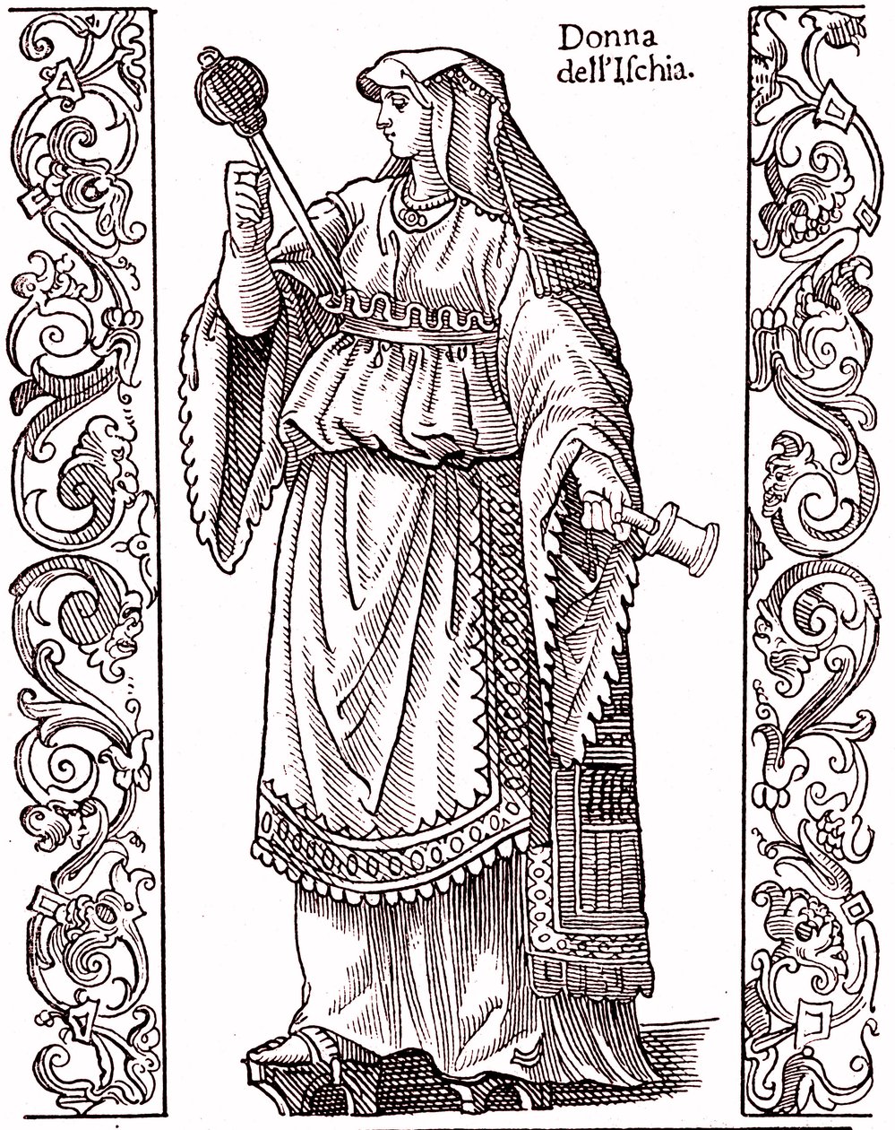 En bonde från ISCHIA - italiensk dräkt på 1600-talet av Cesare (after) Vecellio