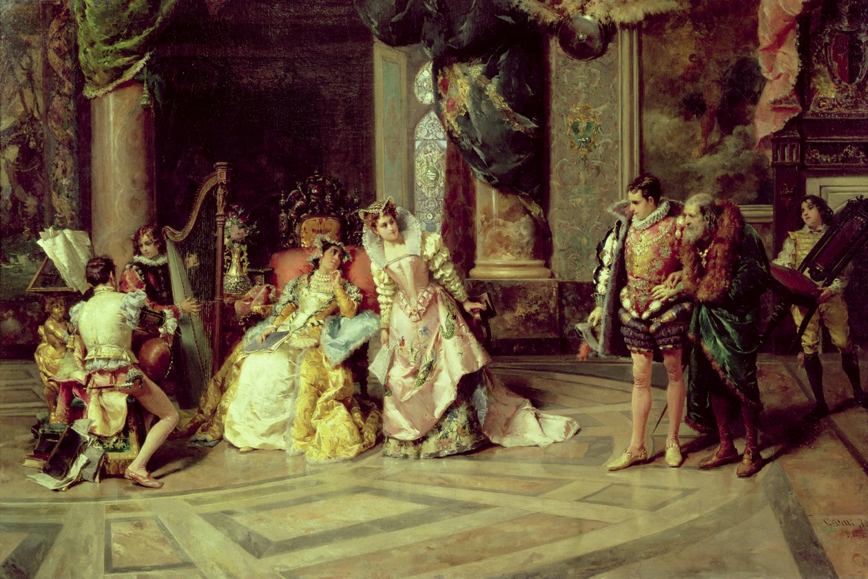 Galileo vid Isabellas hov, 1878 av Cesare Auguste Detti