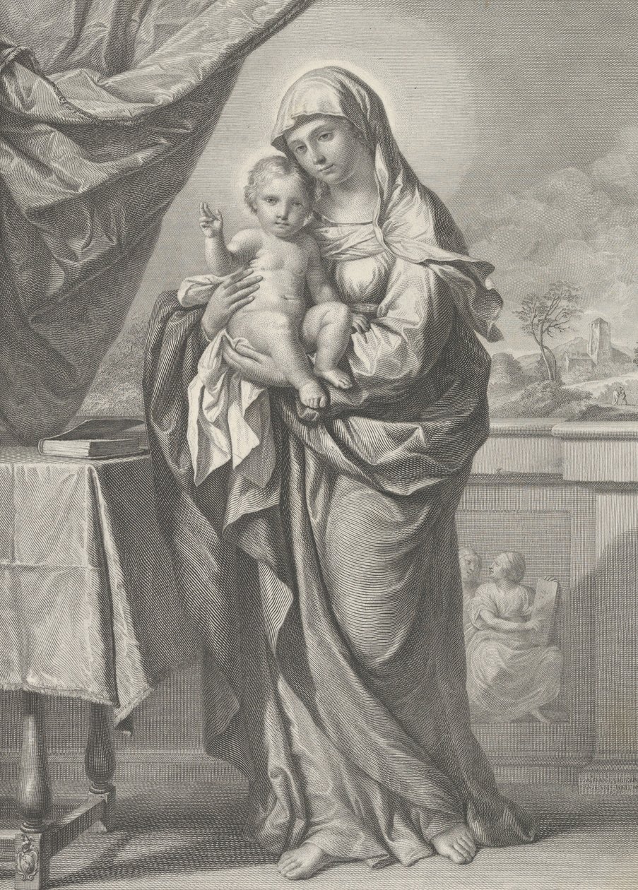 Jungfru och barn, 1800-talet av Cesare Ferreri